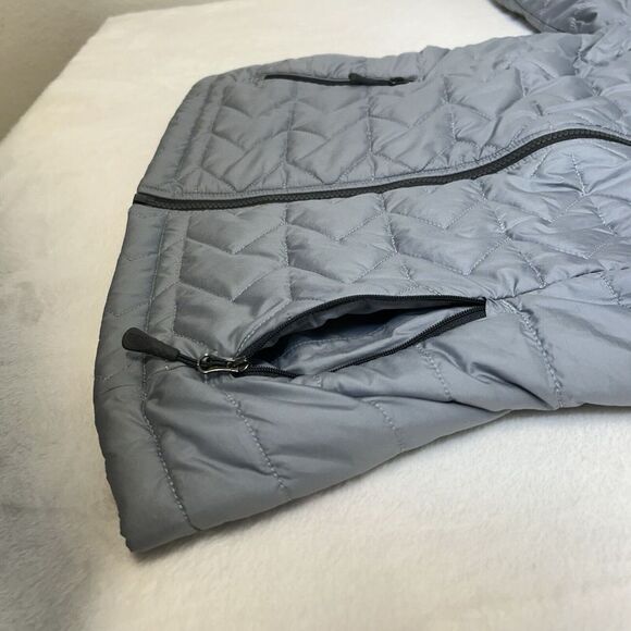 The North Face Jacket Women's Grey Puffer Quilted Zipper Pockets Size Small EUC - Picture 6 of 11